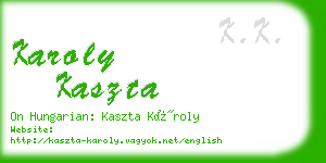 karoly kaszta business card